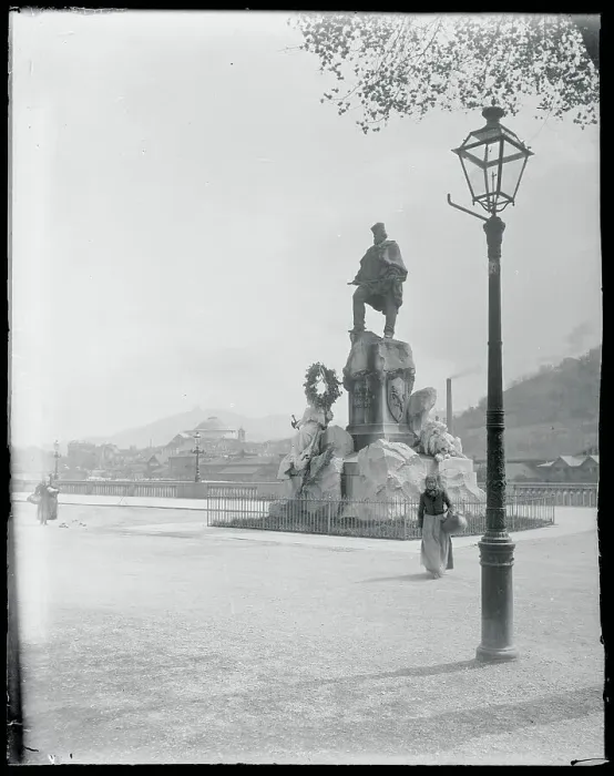 Framed Print : Exterior View of Statue Near Street Lamp Framed Print : Exterior View of Statue Near Street Lamp