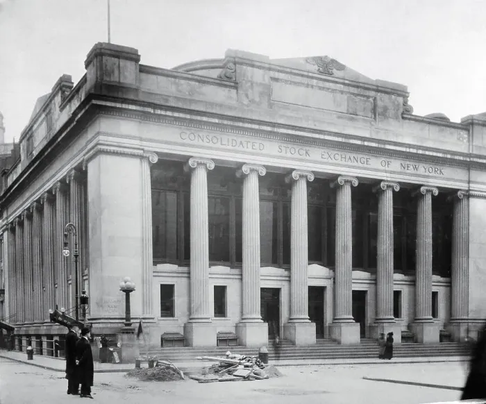 Framed Print : Exterior View of Stock Area on Wall Street