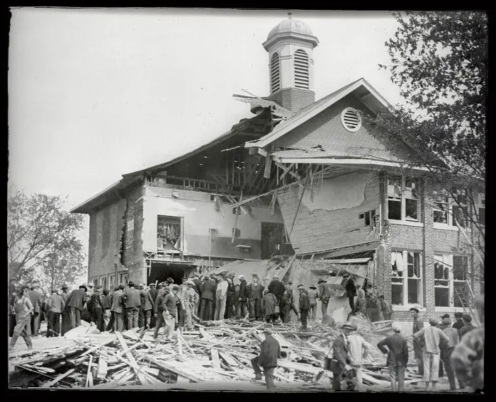 Framed Print : Exterior of Wrecked Schoolhouse