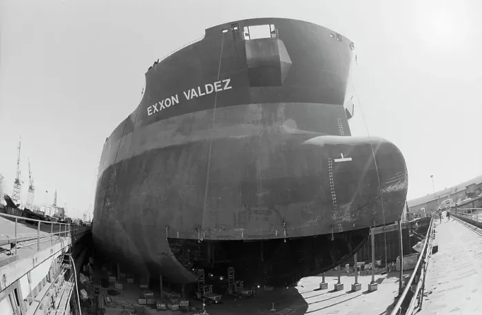 Framed Print : Exxon Valdez At Shipyard For Repair Framed Print : Exxon Valdez At Shipyard For Repair
