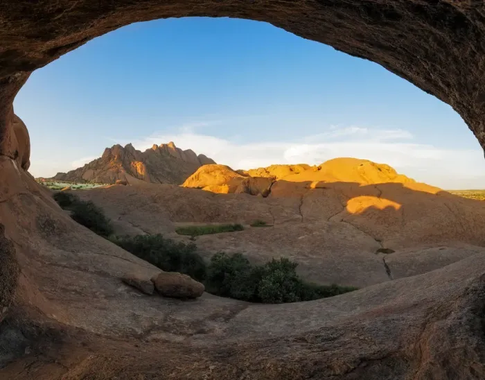 Framed Print : The Eye to Spitzkoppe, Panoramic Photo of the Rock Arch at Spiztkoppe, Erongo Region, Namibia, Africa Framed Print : The Eye to Spitzkoppe, Panoramic Photo of the Rock Arch at Spiztkoppe, Erongo Region, Namibia, Africa