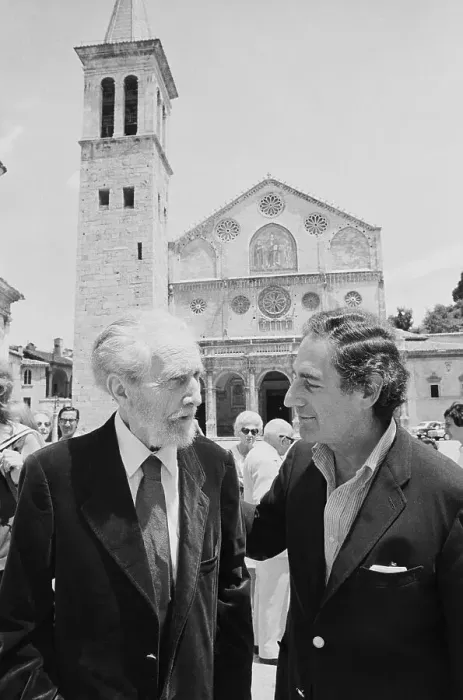 Framed Print : Ezra Pound Chat W / Gian Carlo Menotti Framed Print : Ezra Pound Chat W / Gian Carlo Menotti