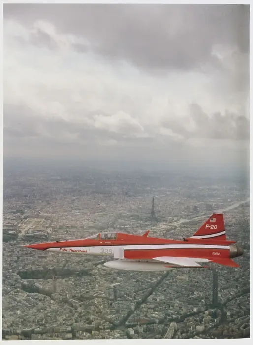 Framed Print : F-20 Tigershark Flying over Paris Framed Print : F-20 Tigershark Flying over Paris