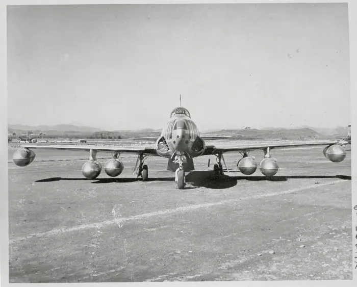 Framed Print : F-80 Fighter Jet With Napalm Bombs Framed Print : F-80 Fighter Jet With Napalm Bombs
