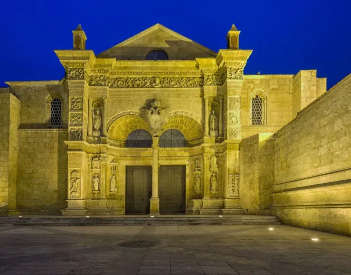Framed Print : Facade of the Basilica cathedral of Santa MarAia de la EncarnaciAon at dusk, Santo Domingo Framed Print : Facade of the Basilica cathedral of Santa MarAia de la EncarnaciAon at dusk, Santo Domingo