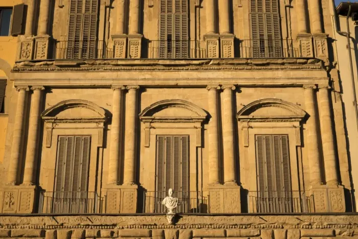 Framed Print : Facade of a building on Piazza della Signoria Framed Print : Facade of a building on Piazza della Signoria