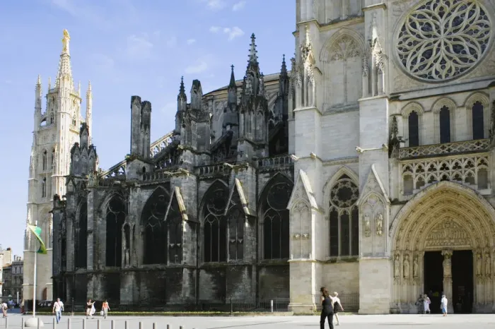 Framed Print : Facade of a church, Bordeaux Cathedral, Tour Pey Berland, Bordeaux, Aquitaine, France Framed Print : Facade of a church, Bordeaux Cathedral, Tour Pey Berland, Bordeaux, Aquitaine, France