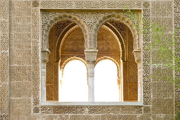 Facade detail, Alhambra, Granada, Andalucia, Spain, Europe