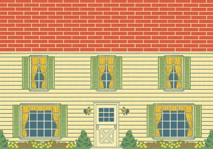 Framed Print : Facade of a House Framed Print : Facade of a House