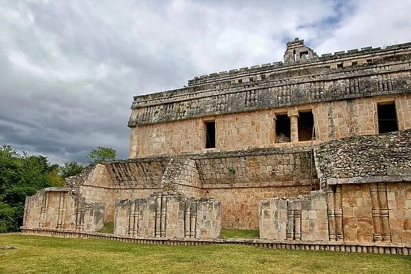 Facade of Mayan ruins of Kabah