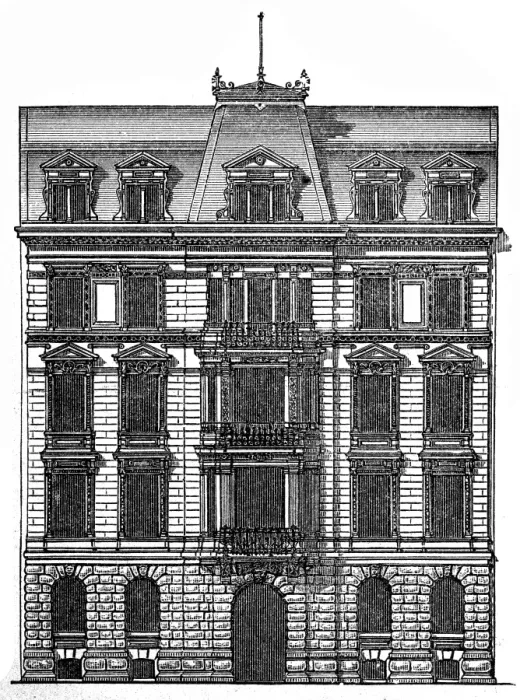 Framed Print : Facade of a residential building in Dresden