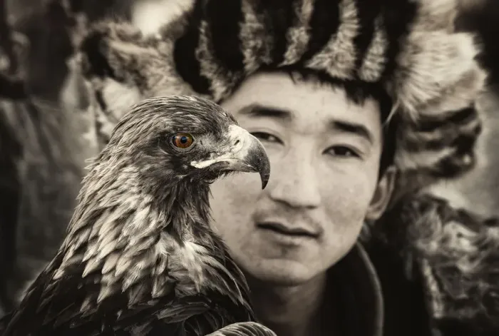 Framed Print : Face of Eagle Hunter, Mongolia Framed Print : Face of Eagle Hunter, Mongolia