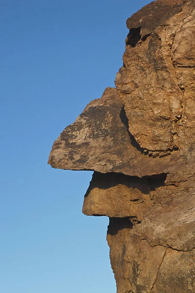 Face-like rock formation in cabo de gata-nijar natural park; almeria province spain