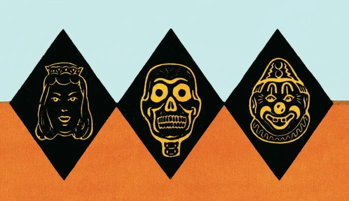 Framed Print : Faces on diamonds