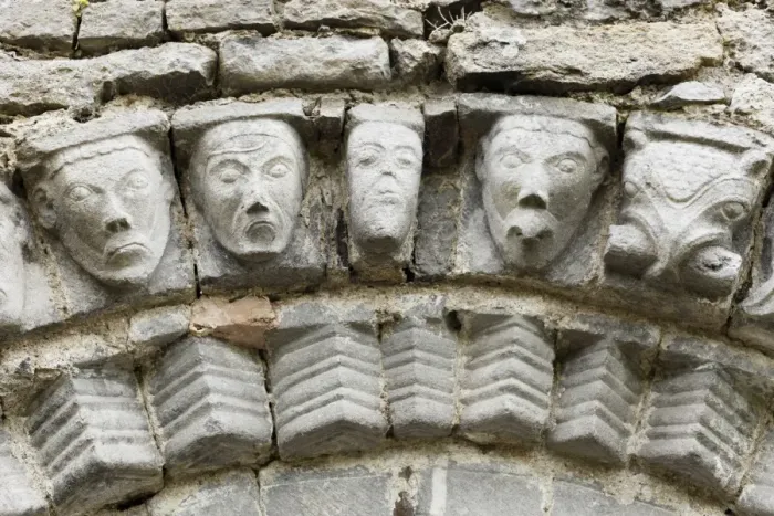 Framed Print : Faces of stone, Dysert O Dea church ruins near Corofin, County Clare, Ireland, Europe Framed Print : Faces of stone, Dysert O Dea church ruins near Corofin, County Clare, Ireland, Europe