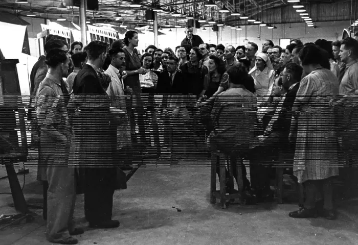 Framed Print : Factory Discussion Framed Print : Factory Discussion