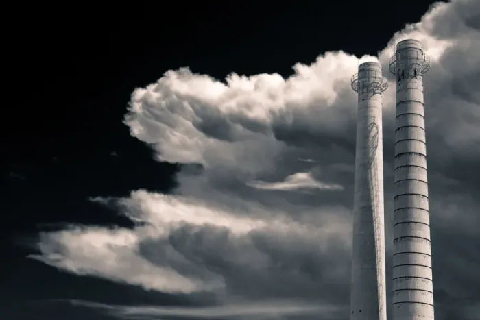 Framed Print : A factory of polluted clouds