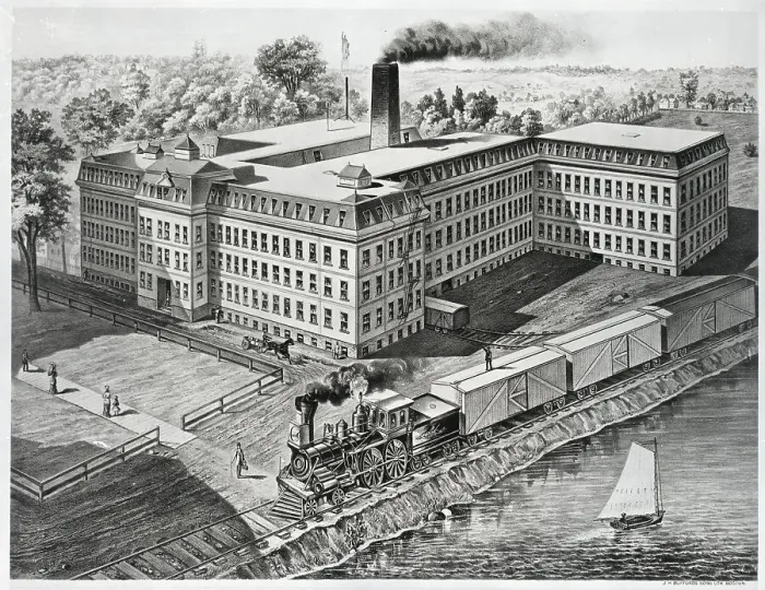 Framed Print : Factory With Railroad In Back Framed Print : Factory With Railroad In Back