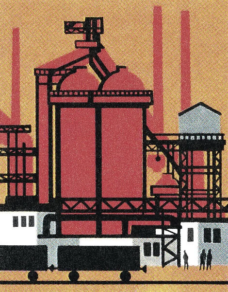 Factory with Storage Silos