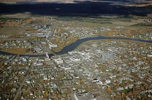Fairbanks. An aerial view of the city of Fairbanks