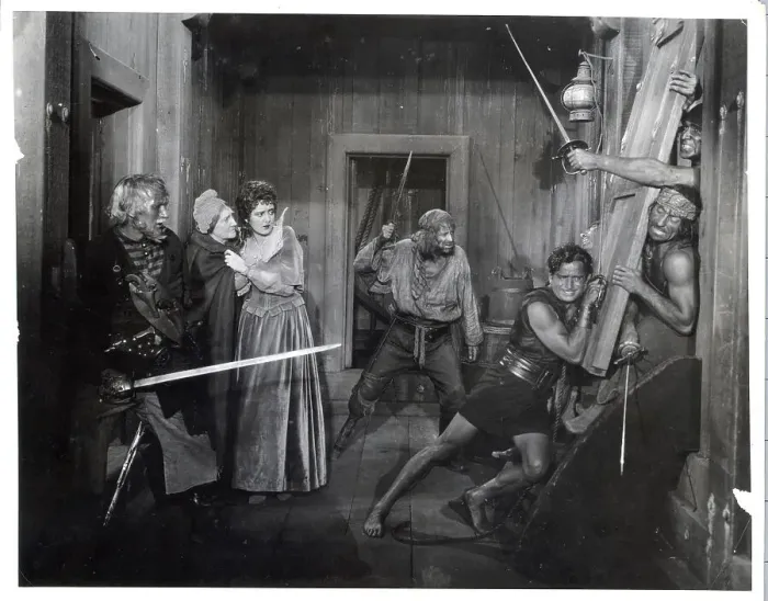 Framed Print : Fairbanks, Others In Movie Still;Pirate Framed Print : Fairbanks, Others In Movie Still;Pirate