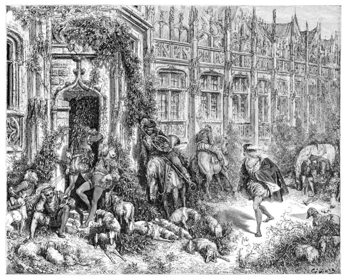 Framed Print : Fairy Tale Sleeping Beauty engraving Framed Print : Fairy Tale Sleeping Beauty engraving