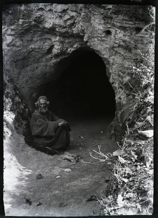 Framed Print : Fakir Seated In Front Of Grotto Tomb Framed Print : Fakir Seated In Front Of Grotto Tomb