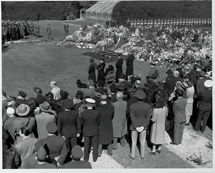 Framed Print : Fala at Franklin Roosevelt's Funeral Framed Print : Fala at Franklin Roosevelt's Funeral