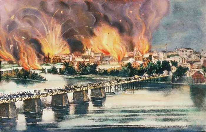 Framed Print : The Fall of Richmond by Currier and Ives Framed Print : The Fall of Richmond by Currier and Ives