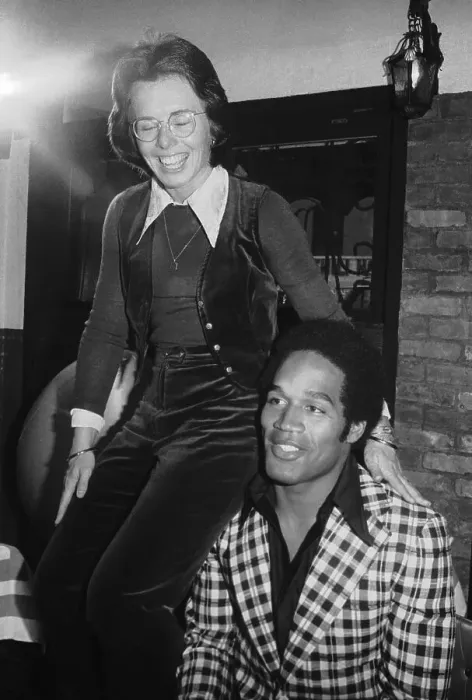 Framed Print : Famed Athletes Billie Jean King and O.J. Simpson Framed Print : Famed Athletes Billie Jean King and O.J. Simpson