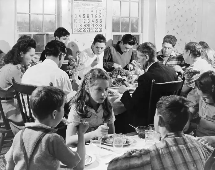 Framed Print : Families Eating Thanksgiving Dinner Framed Print : Families Eating Thanksgiving Dinner