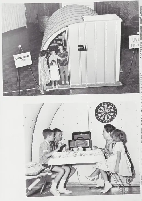 Framed Print : Families in Underground Fallout Shelter Framed Print : Families in Underground Fallout Shelter