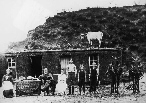 Family. A Photograph of a Family in Front of their home in Nebraska circa 1880
