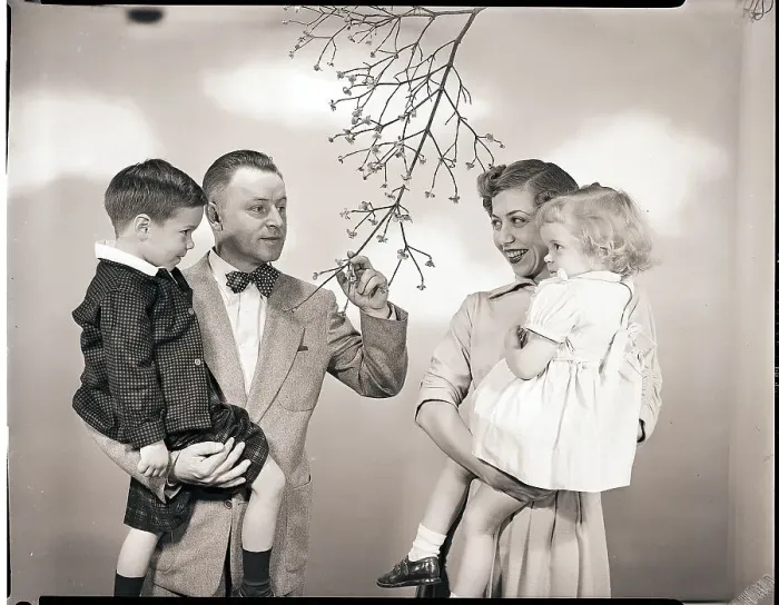 Framed Print : Family Admiring Dogwood Tree Blooms Framed Print : Family Admiring Dogwood Tree Blooms