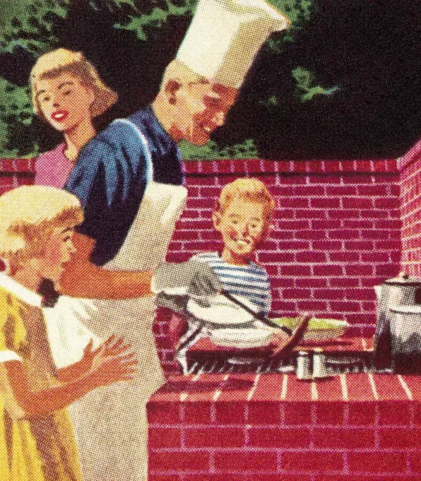 Framed Print : Family Barbecue Framed Print : Family Barbecue