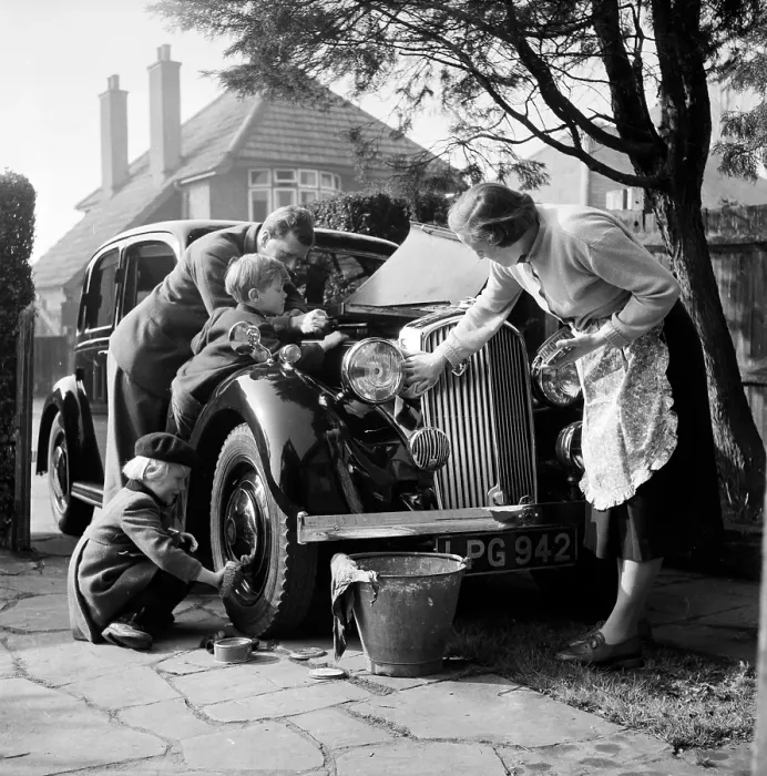 Framed Print : Family Car Wash Framed Print : Family Car Wash