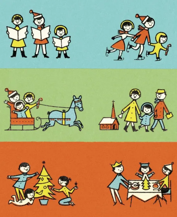Framed Print : Family Christmas Activities Framed Print : Family Christmas Activities