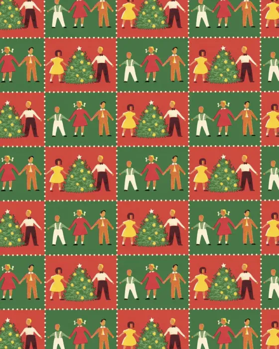 Framed Print : Family Christmas Pattern