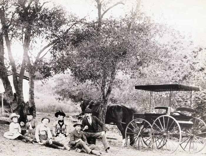 Framed Print : Family Enjoying Picnic Framed Print : Family Enjoying Picnic