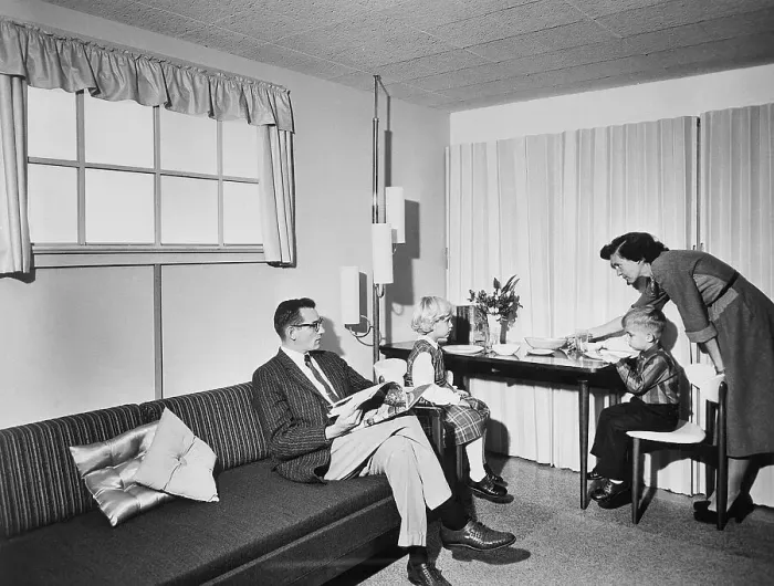 Framed Print : Family In Fallout Shelter W / A Window Framed Print : Family In Fallout Shelter W / A Window