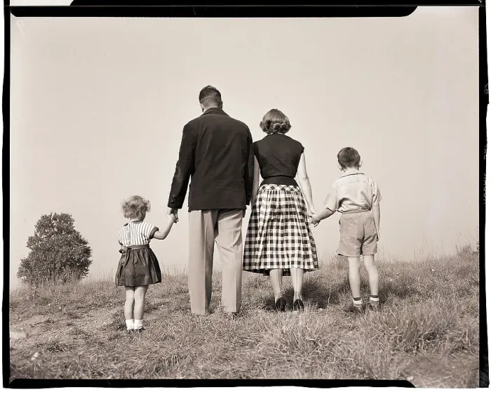 Framed Print : Behind Family in Field Framed Print : Behind Family in Field