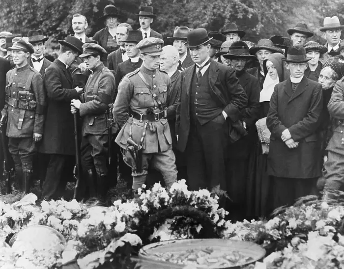 Framed Print : Family and Friends at Funeral Site of Michael Collins Framed Print : Family and Friends at Funeral Site of Michael Collins