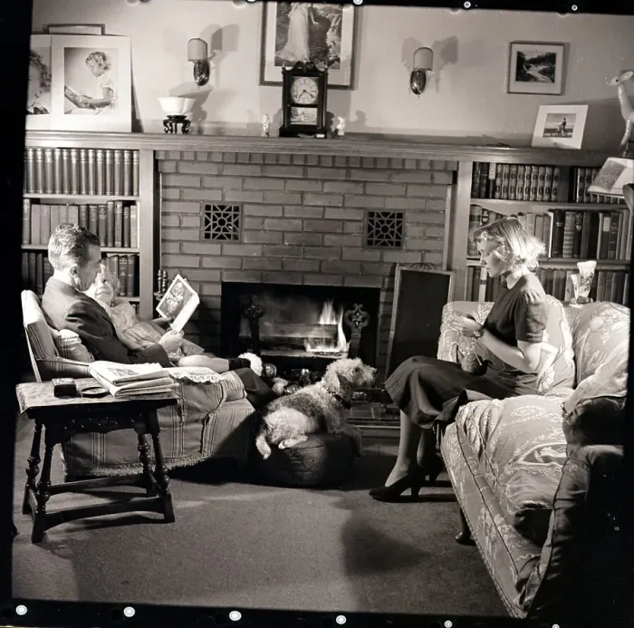 Framed Print : Family at Home in Living Room Framed Print : Family at Home in Living Room