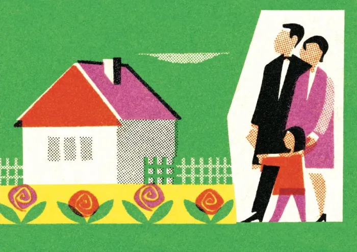 Framed Print : Family at house Framed Print : Family at house