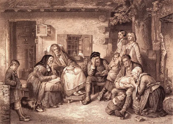 Framed Print : Family Huddled at Home Framed Print : Family Huddled at Home