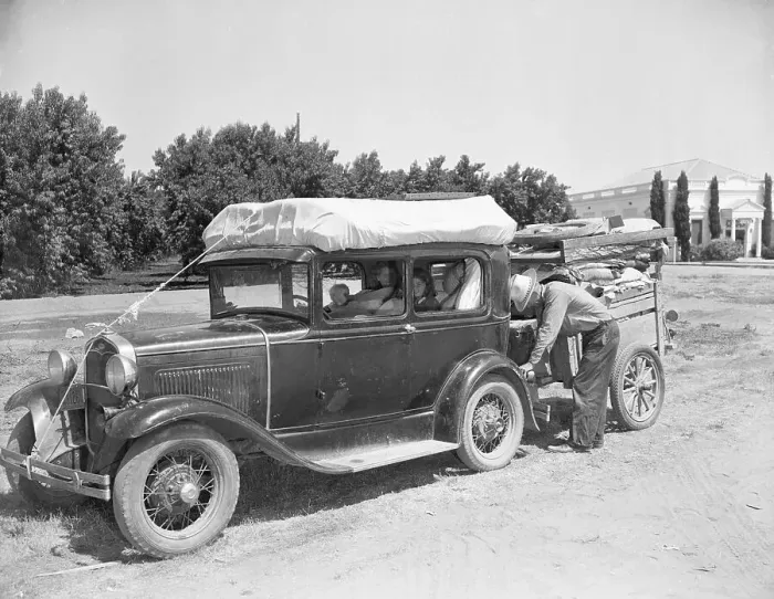 Framed Print : Family In Loaded Up Car Near Ranch Framed Print : Family In Loaded Up Car Near Ranch