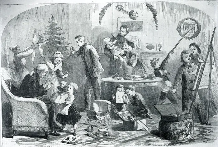Framed Print : Family Opens Christmas Presents Framed Print : Family Opens Christmas Presents
