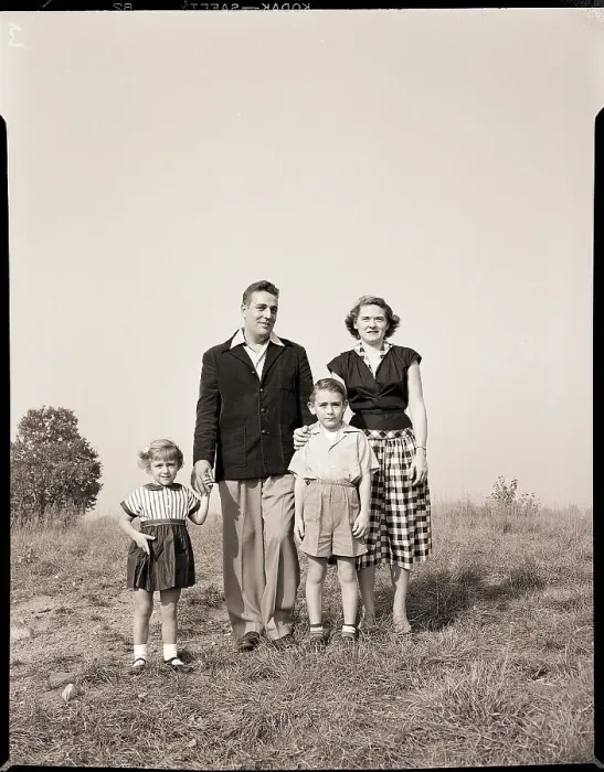 Framed Print : Family Poses in Field Framed Print : Family Poses in Field