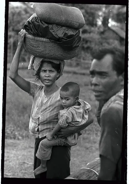 Framed Print : Family of Refugees Leaving War Torn Area Framed Print : Family of Refugees Leaving War Torn Area