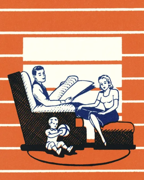 Framed Print : Family Relaxing at Home Framed Print : Family Relaxing at Home